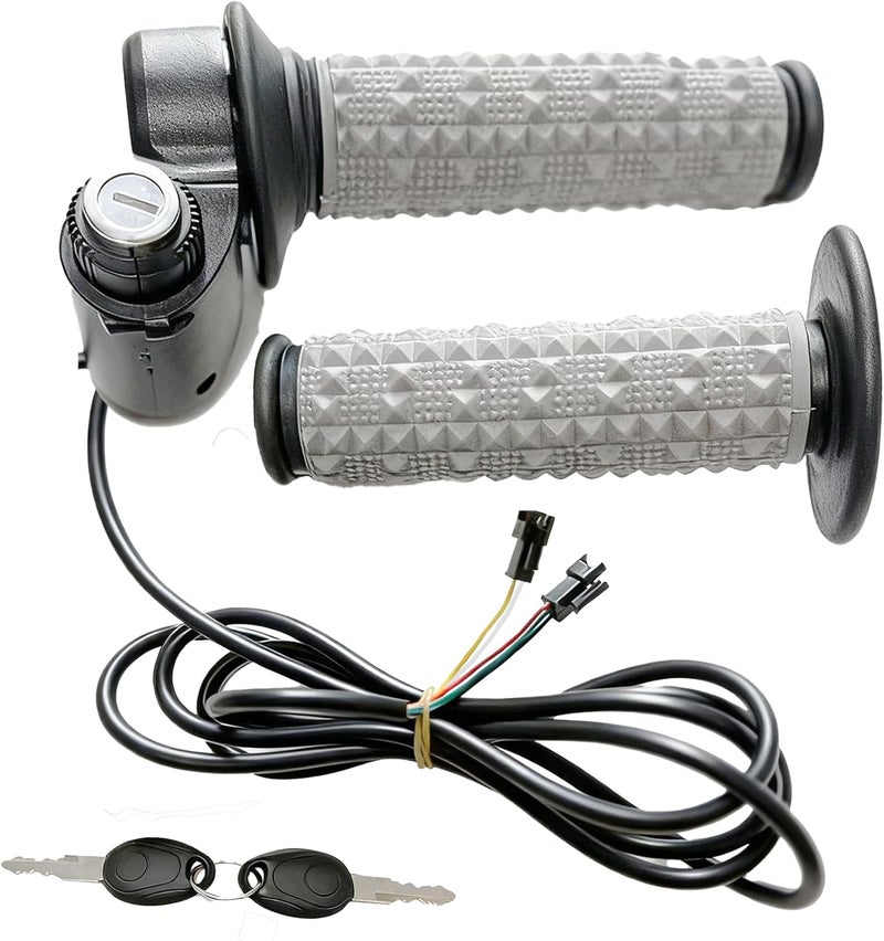 Hizoncore Full Twist Throttle Compatible with Ridstar Q20, True Plug and Play Taper Handles Ebike Throttle 12V-72V Wide Voltage with Key Lock, Fits E-Bike and E-Scooter - Image 1